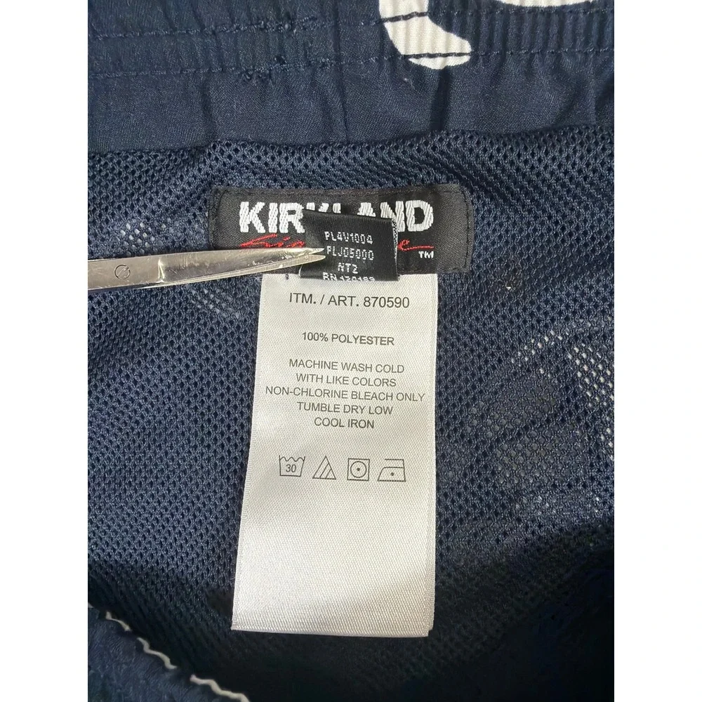 Kirkland Signature Mens Navy Blue Sea Turtle Print Swim Trunks Size Medium 0817